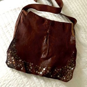 Studded leather crossbody bag